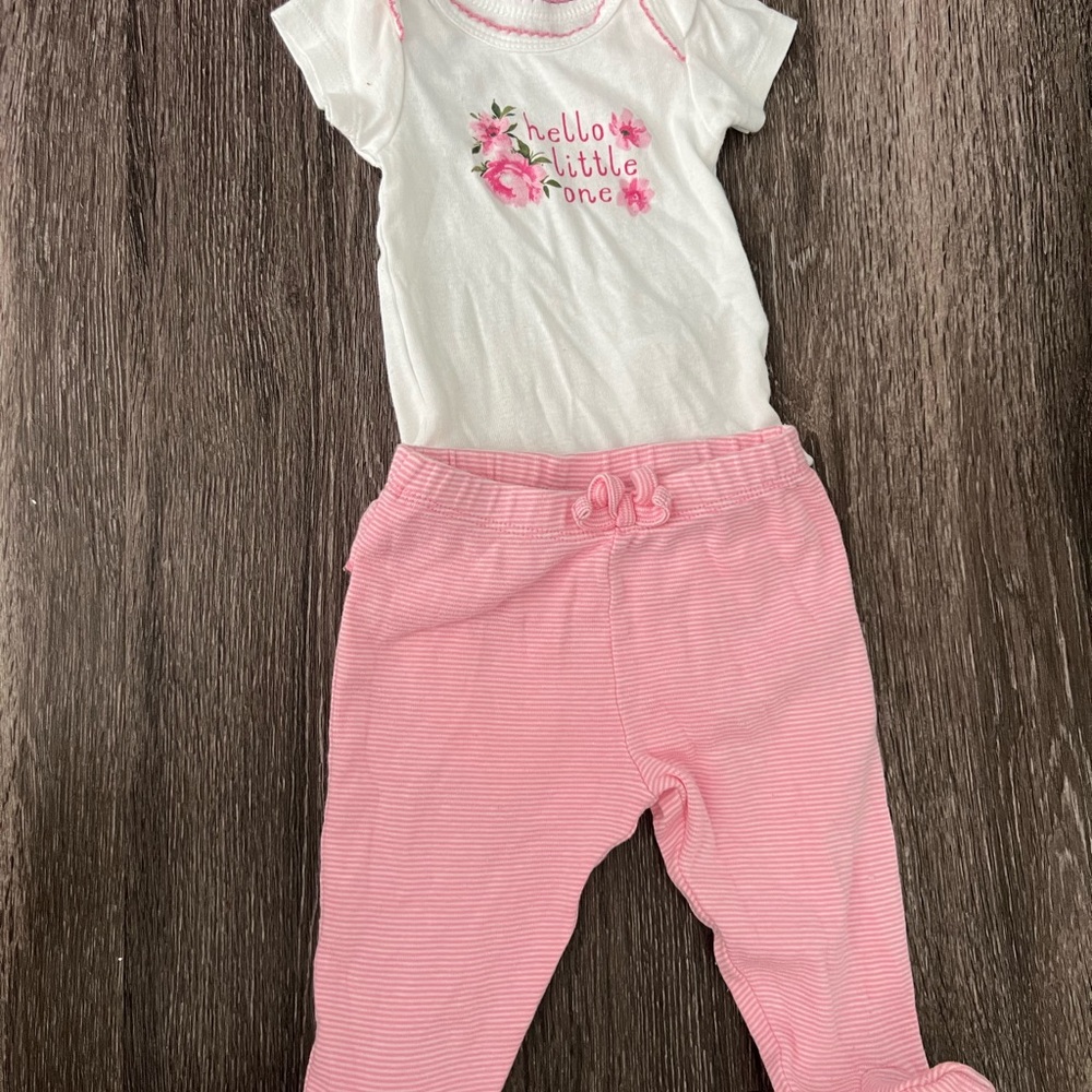 Pink and White Baby Outfit